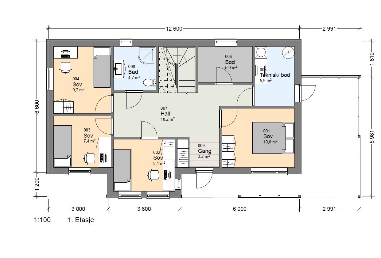 Plan 2. etg Galleribilde