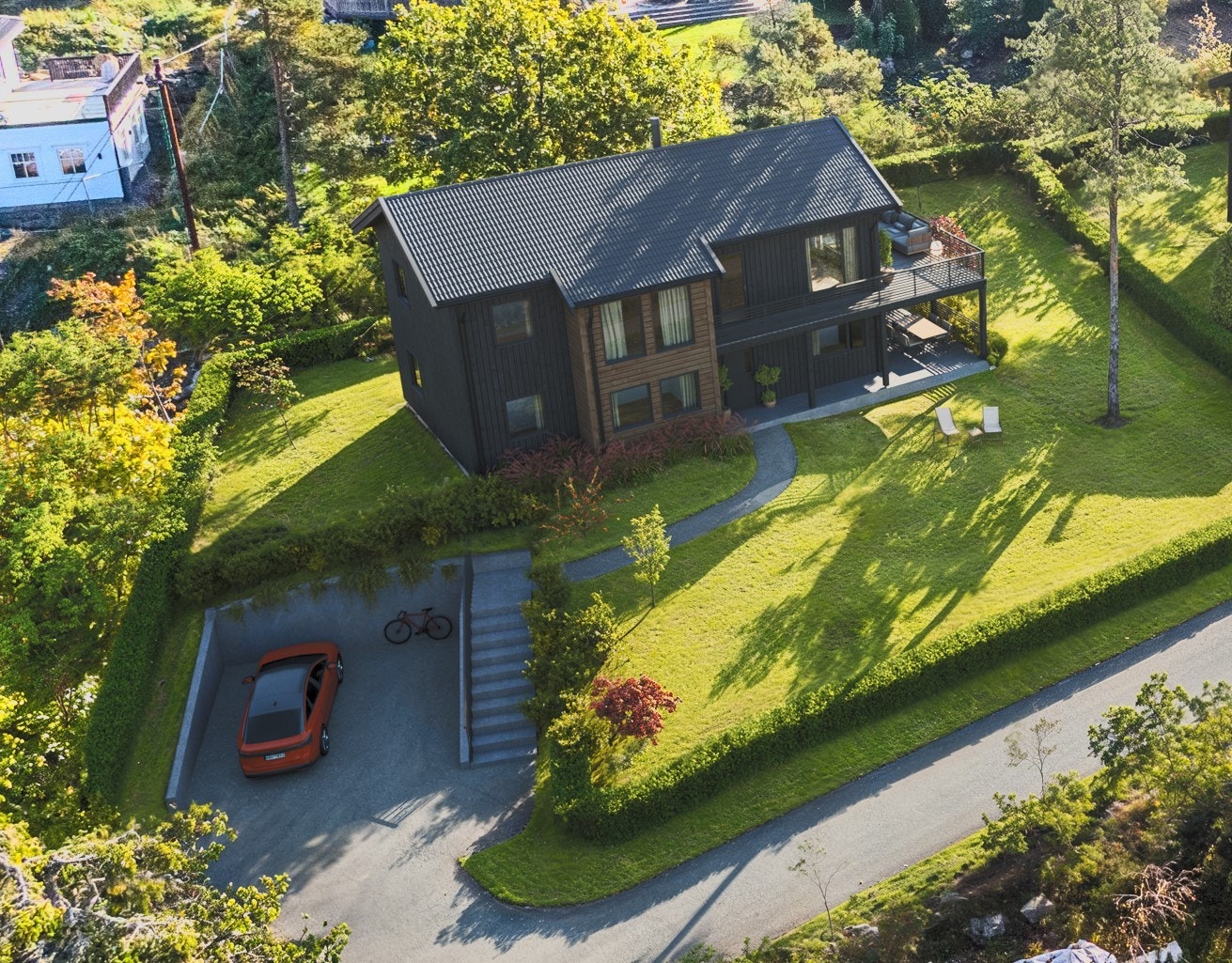 Huset vist på tomten Galleribilde