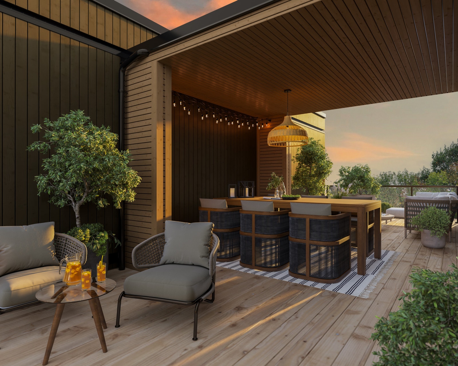 3D illustrasjon terrasse Galleribilde