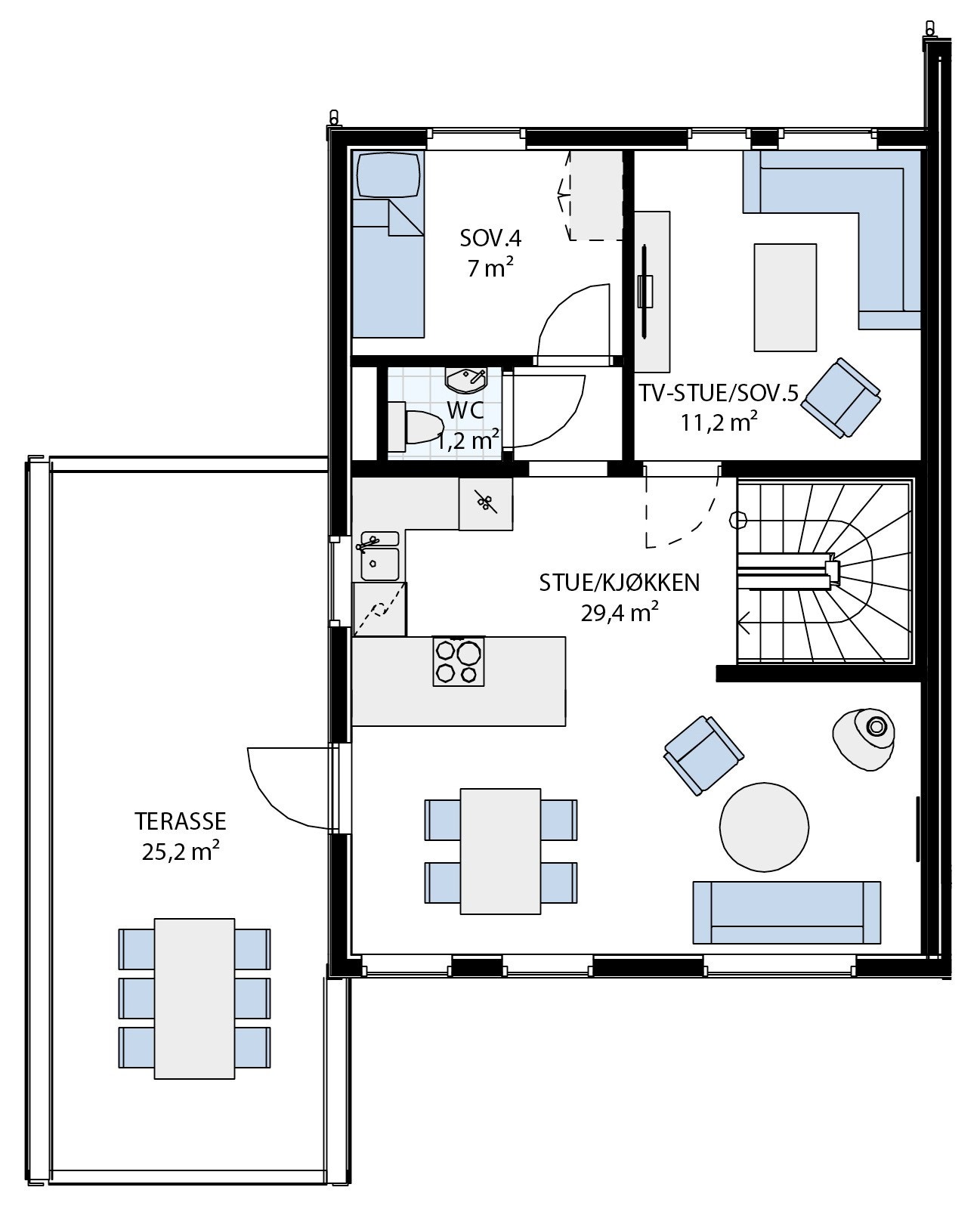 Plantegninge 2. etg. Galleribilde