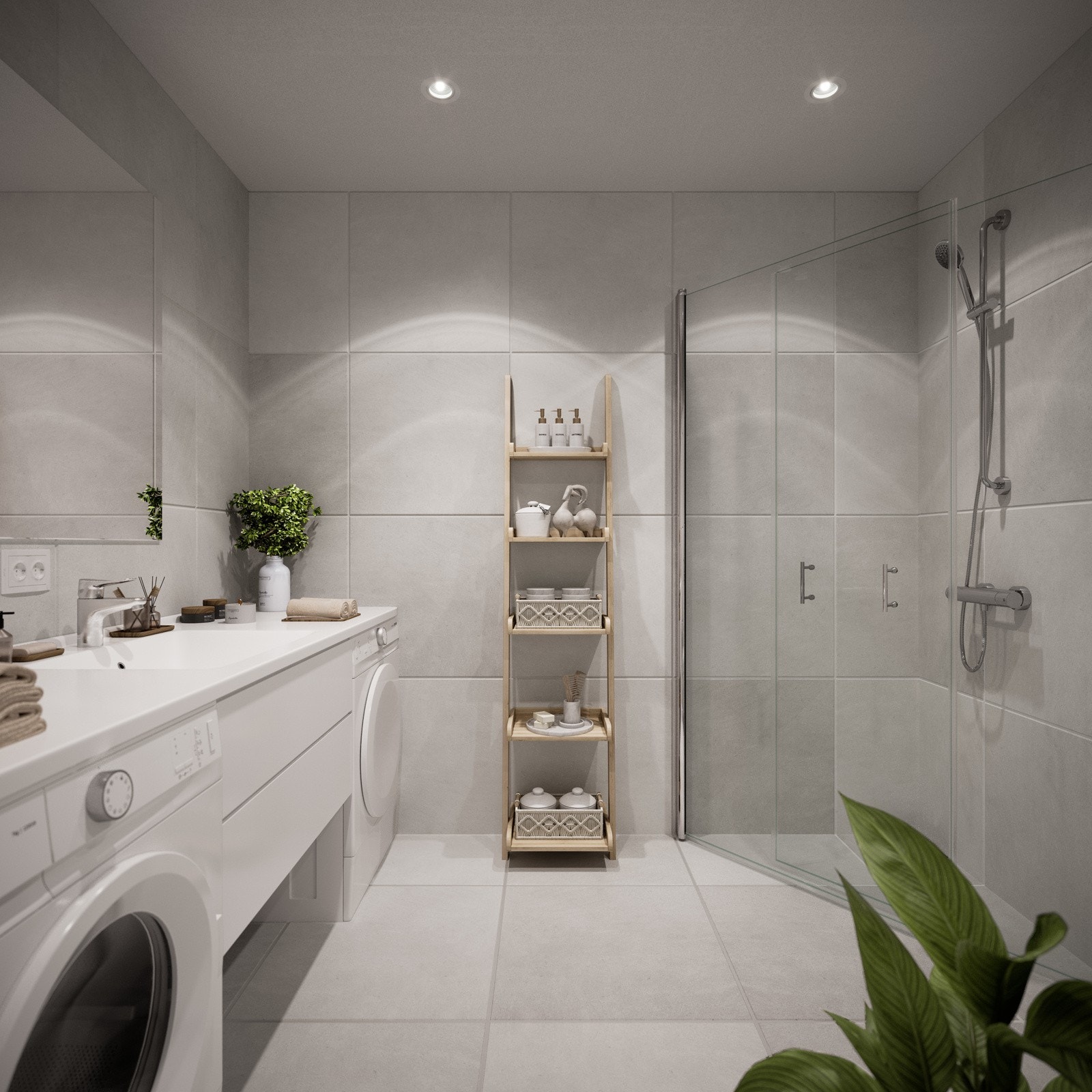 Lekkert flislagt bad. Galleribilde