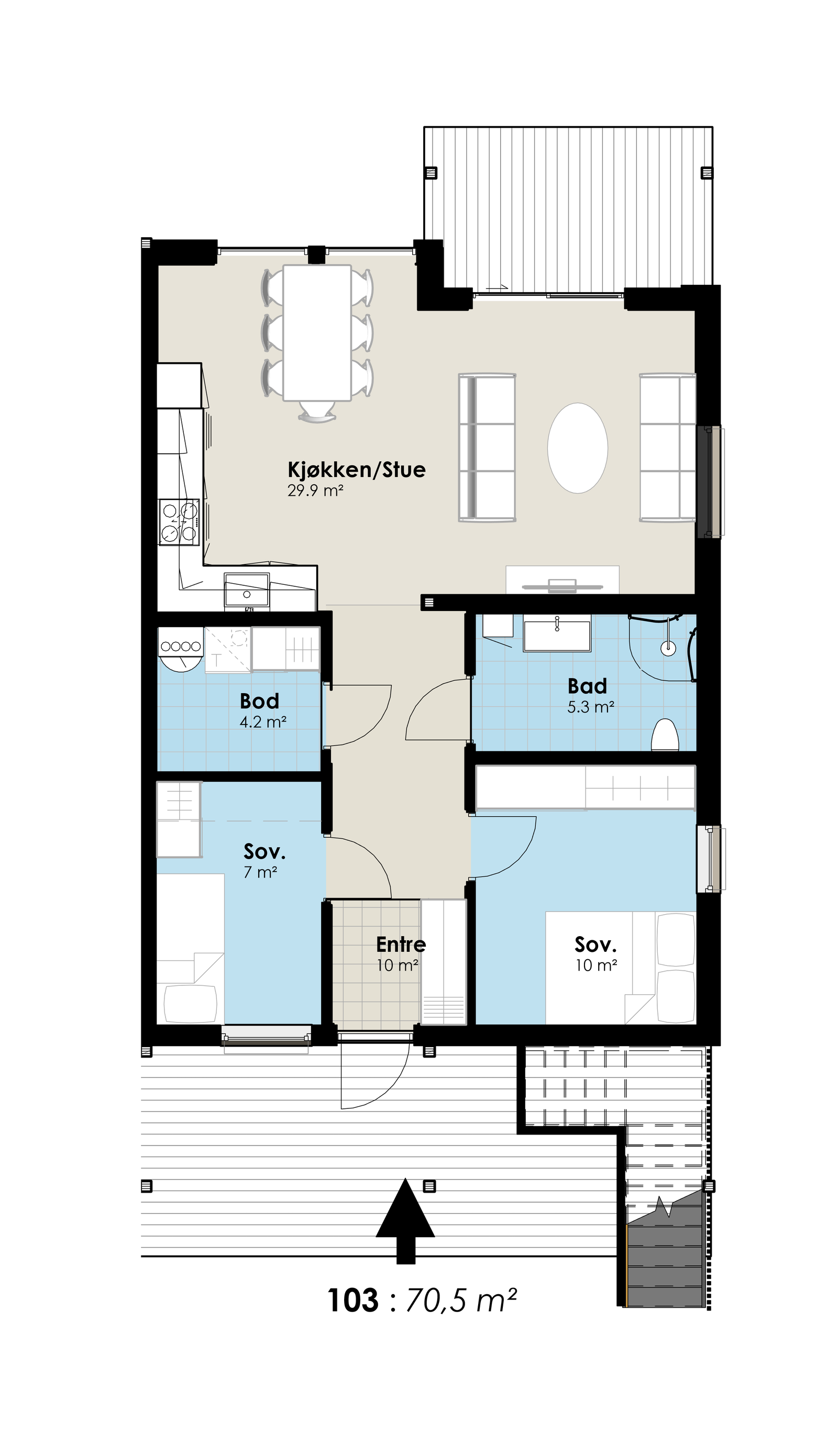 Leilighet 103 70,5 m2 Galleribilde