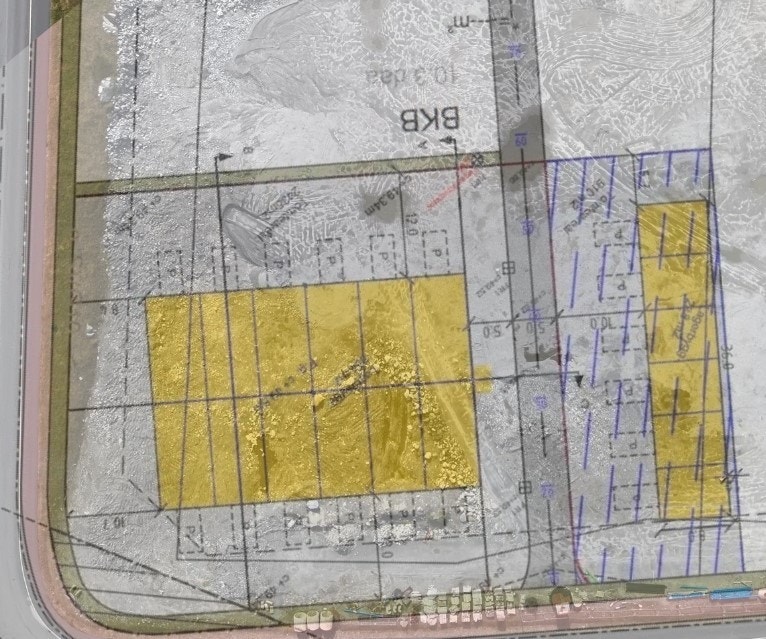 Dronefotografi av tomt - Situasjonsplan illustert Galleribilde