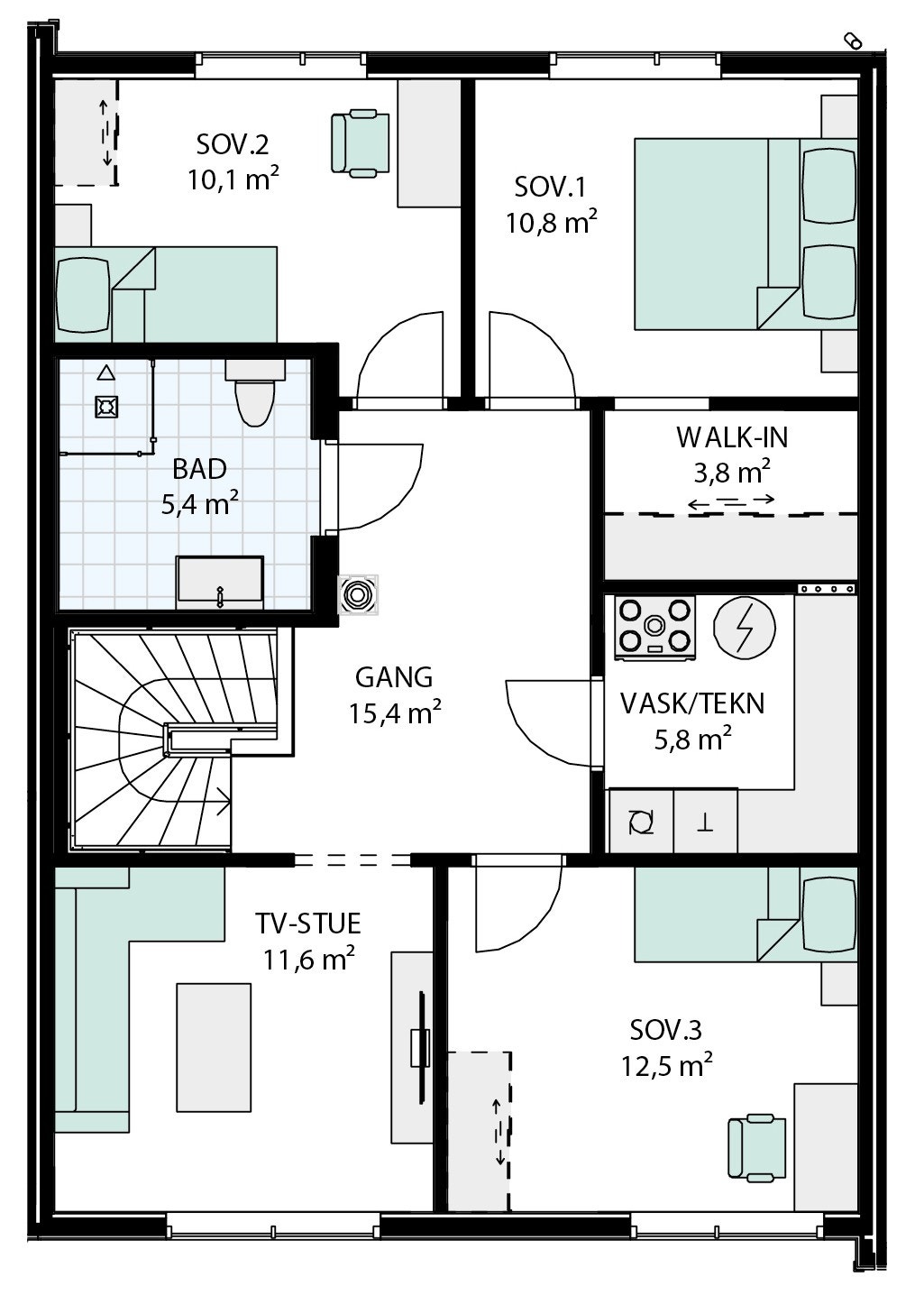 Plantegning 2 etg. Bladfaksveien 71 Galleribilde