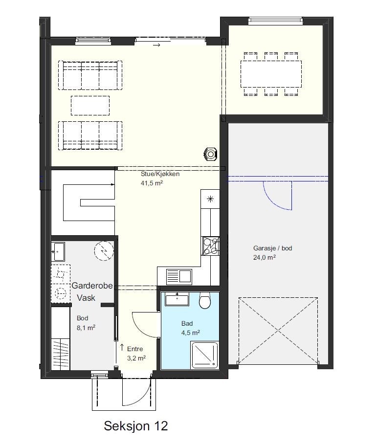 Plantegning av 1. etasje Galleribilde