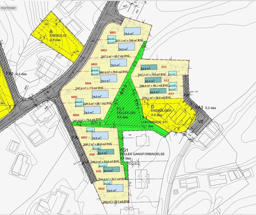 Situasjonskart Auli Nord med bolignummer Galleribilde
