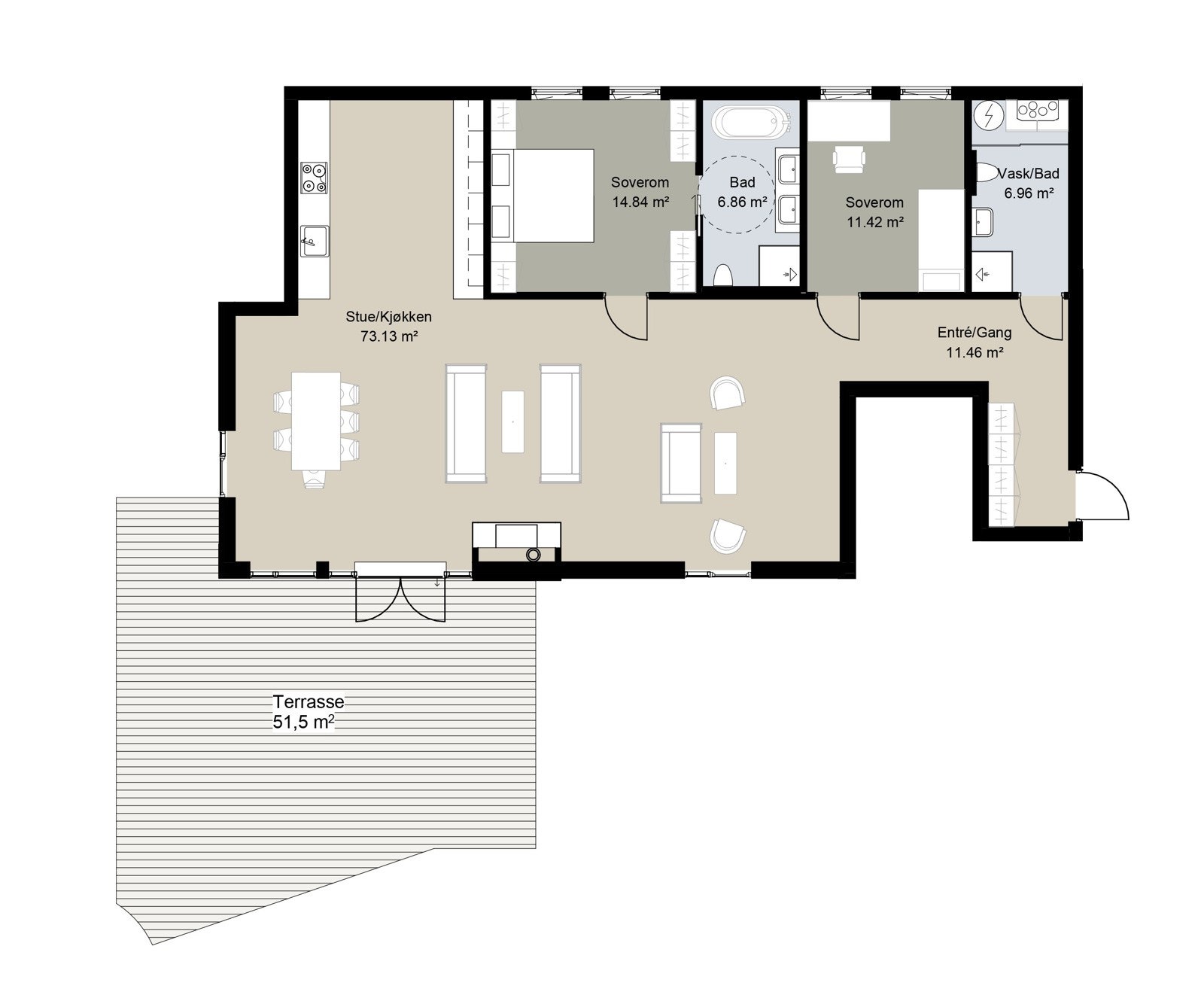 Riddersporen 4 plan leilighet 2 Galleribilde