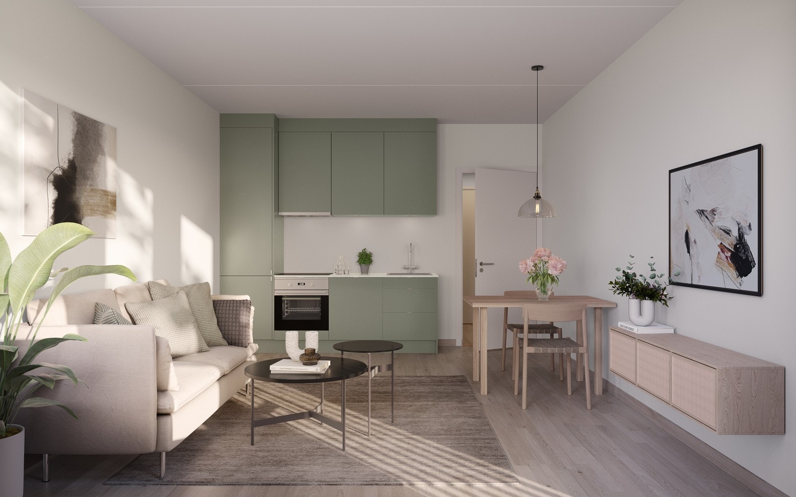 Kjøkkenet er fra konseptet "Spire". Kun illustrasjon. Avvik vil forekomme. Galleribilde