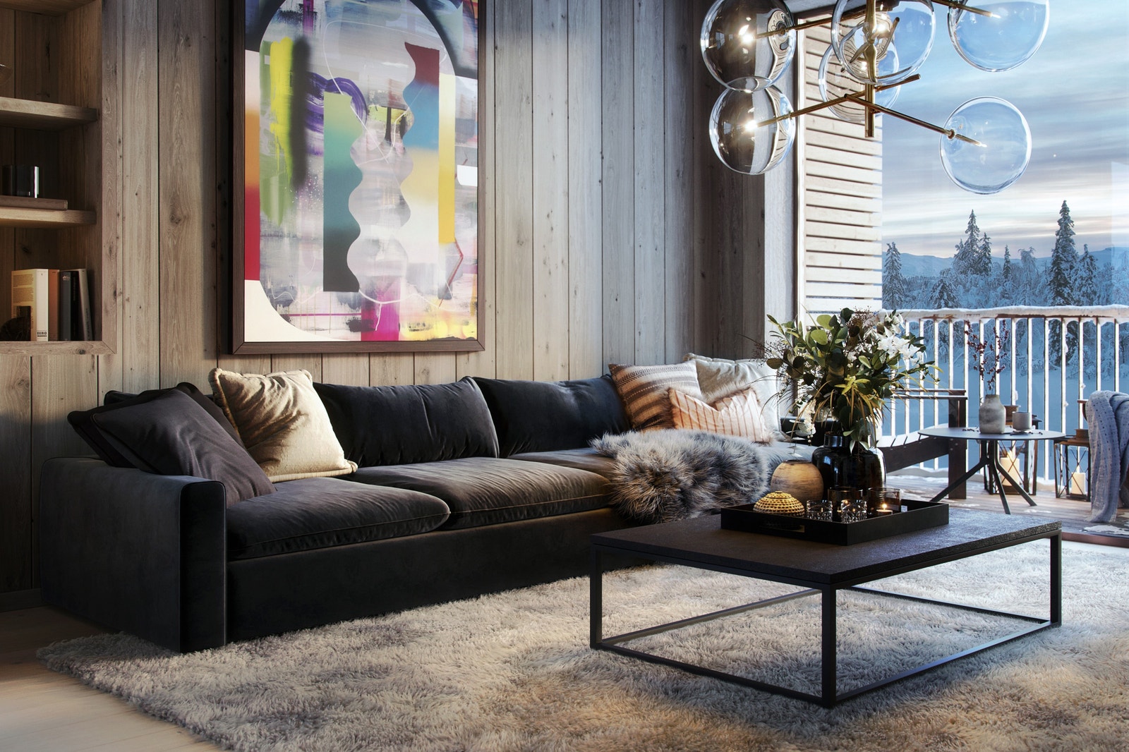 Illustrasjon av hyttetype 141m2. Galleribilde