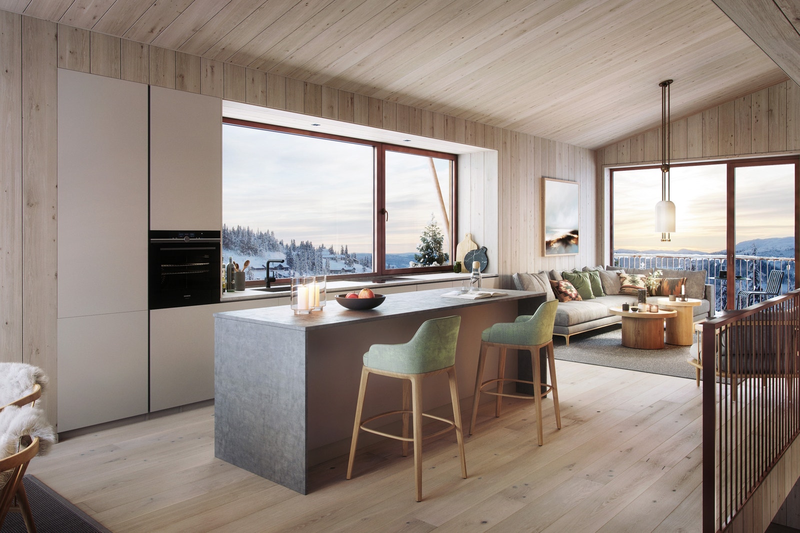 Illustrasjon av hyttetype 110 m2 Galleribilde