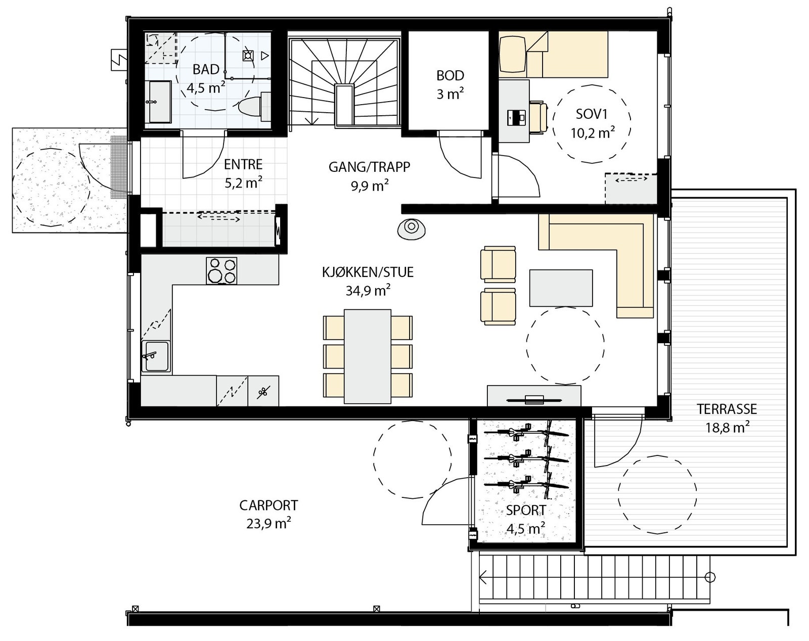 Plan 1 etg. - Blåbærslynga nr. 28 Galleribilde