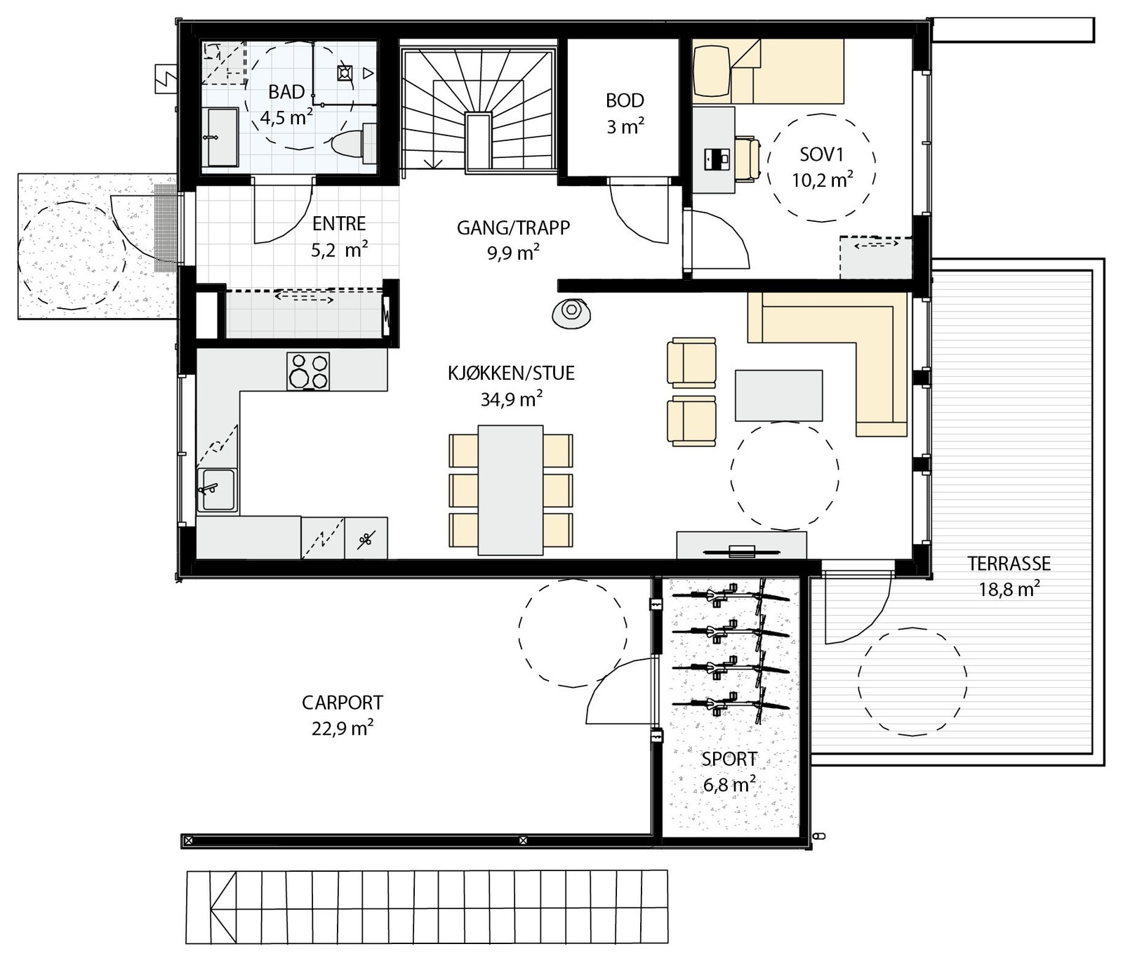 Plan 1 etg. - Blåbærslynga nr. 30 Galleribilde
