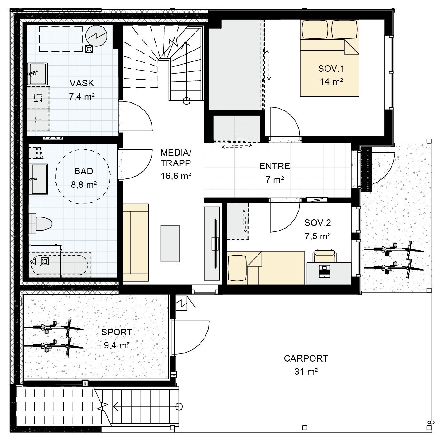Plan U etg. - Blåbærslynga nr. 33 og 34 Galleribilde