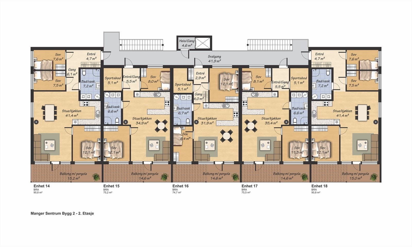 Bygg 2 og 2.etasje. Galleribilde