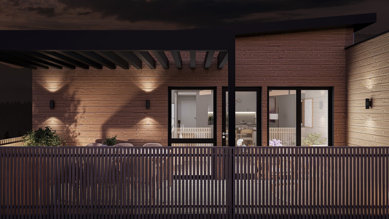 Terrassen er fra enhet 5. Alle enhetene har store og fine utearealer. Galleribilde