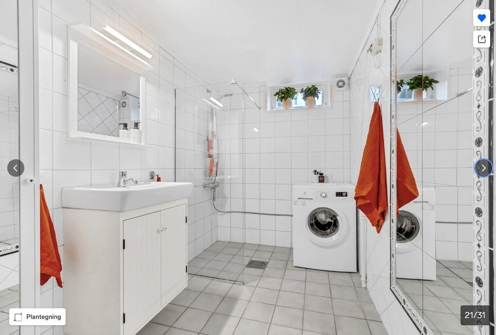 baderom med vaskemaskin Galleribilde