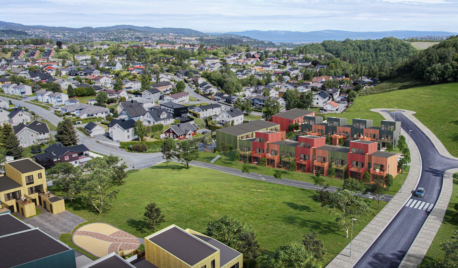 9 nye rekkehus i attraktive Sjetnemarka | Gode planløsninger | Flotte uteareal | Familievennlig boområde Galleribilde