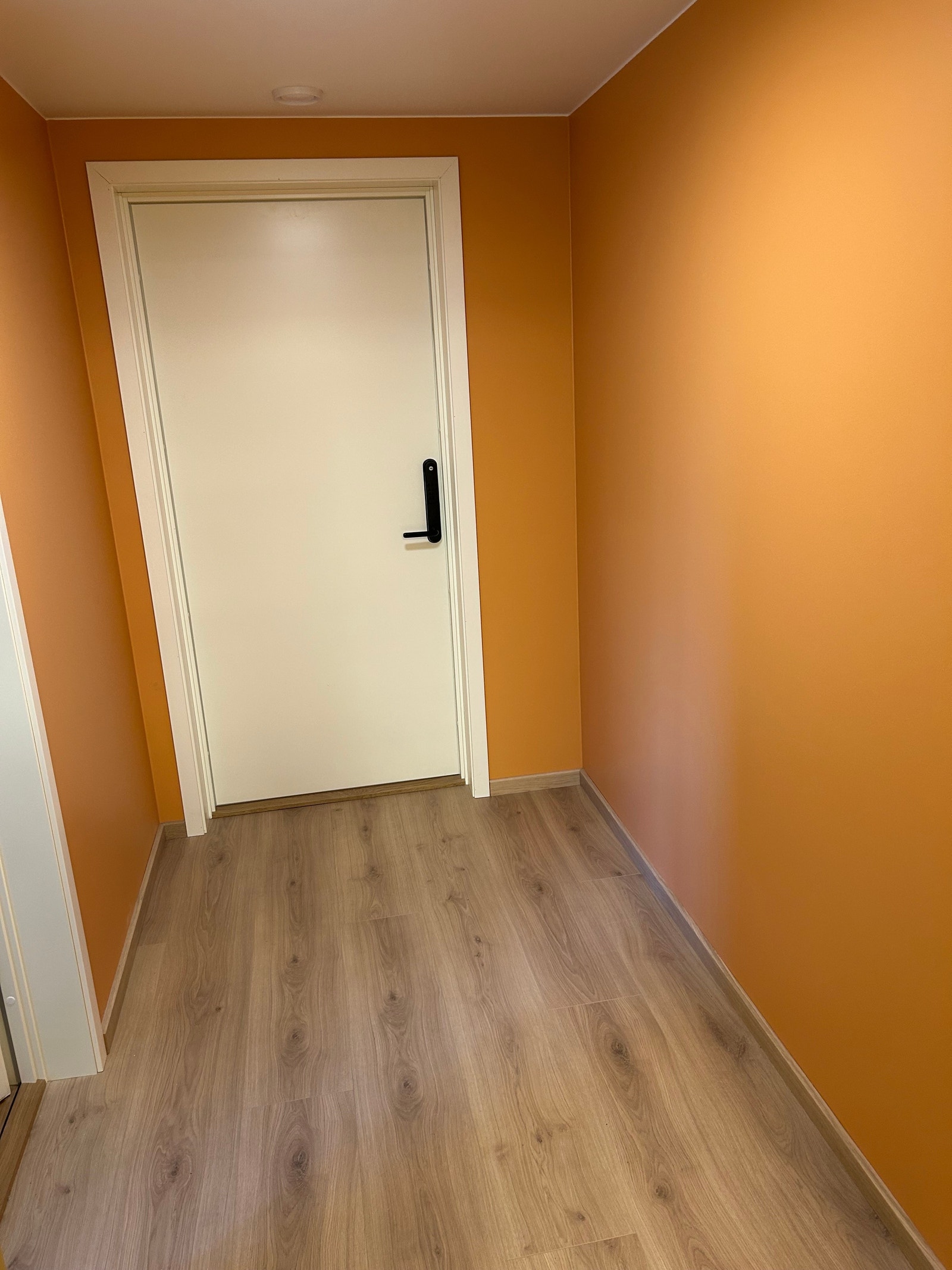 Felles inngang. Her disponerer hybelen et klesskap Galleribilde