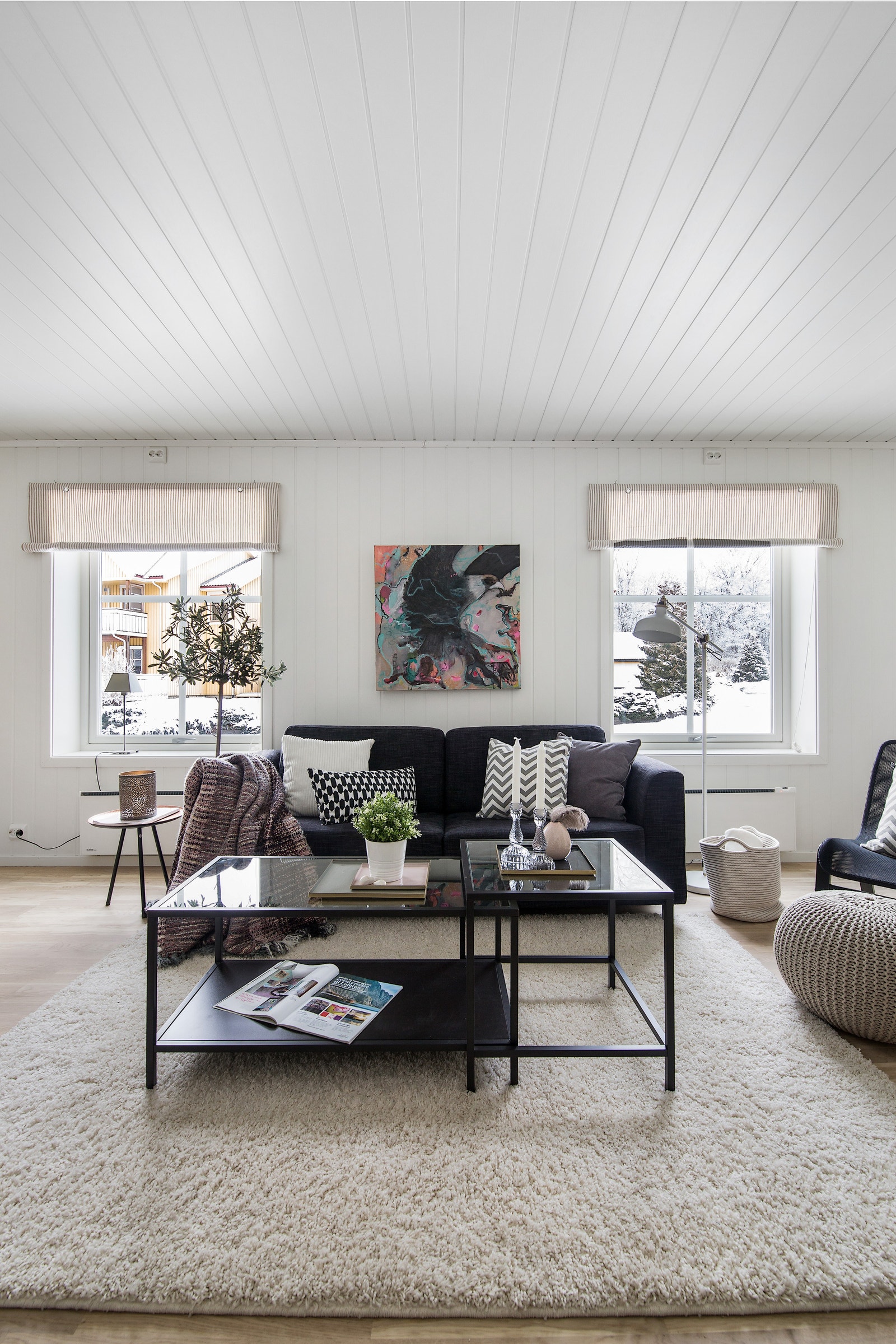 Stue med panelovner Galleribilde