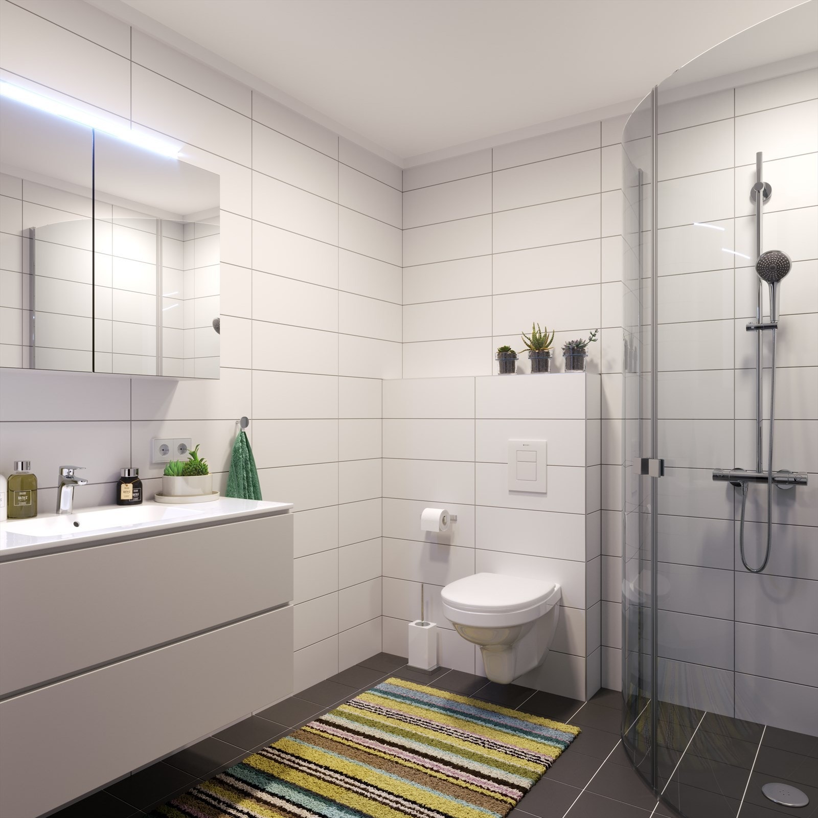 Lyst og tidsriktig bad. Galleribilde