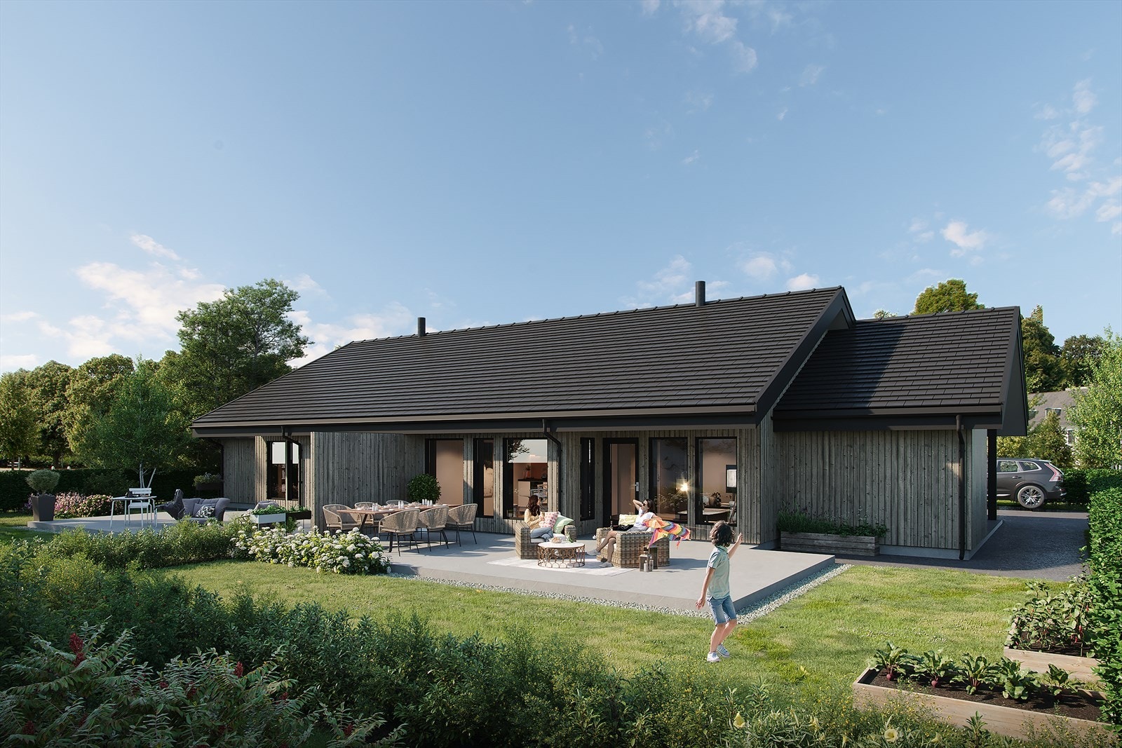 Illustrasjon av fasade mot sørvest Galleribilde