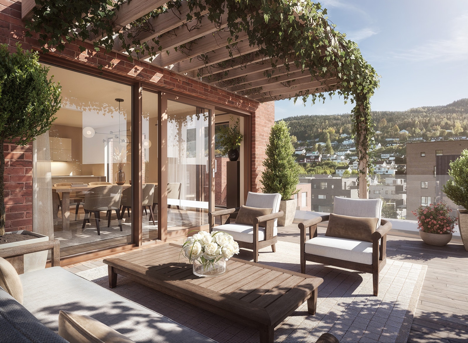 Leilihgetene har store balkonger, markterrasse eller takterrasse Galleribilde