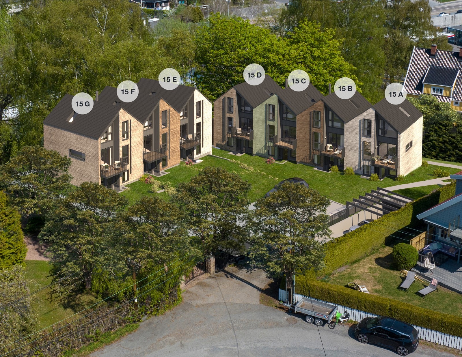 Illustrasjon. Avvik vil forekomme - 7 prosjekterte hus med sentral beliggenhet på Ullern Galleribilde