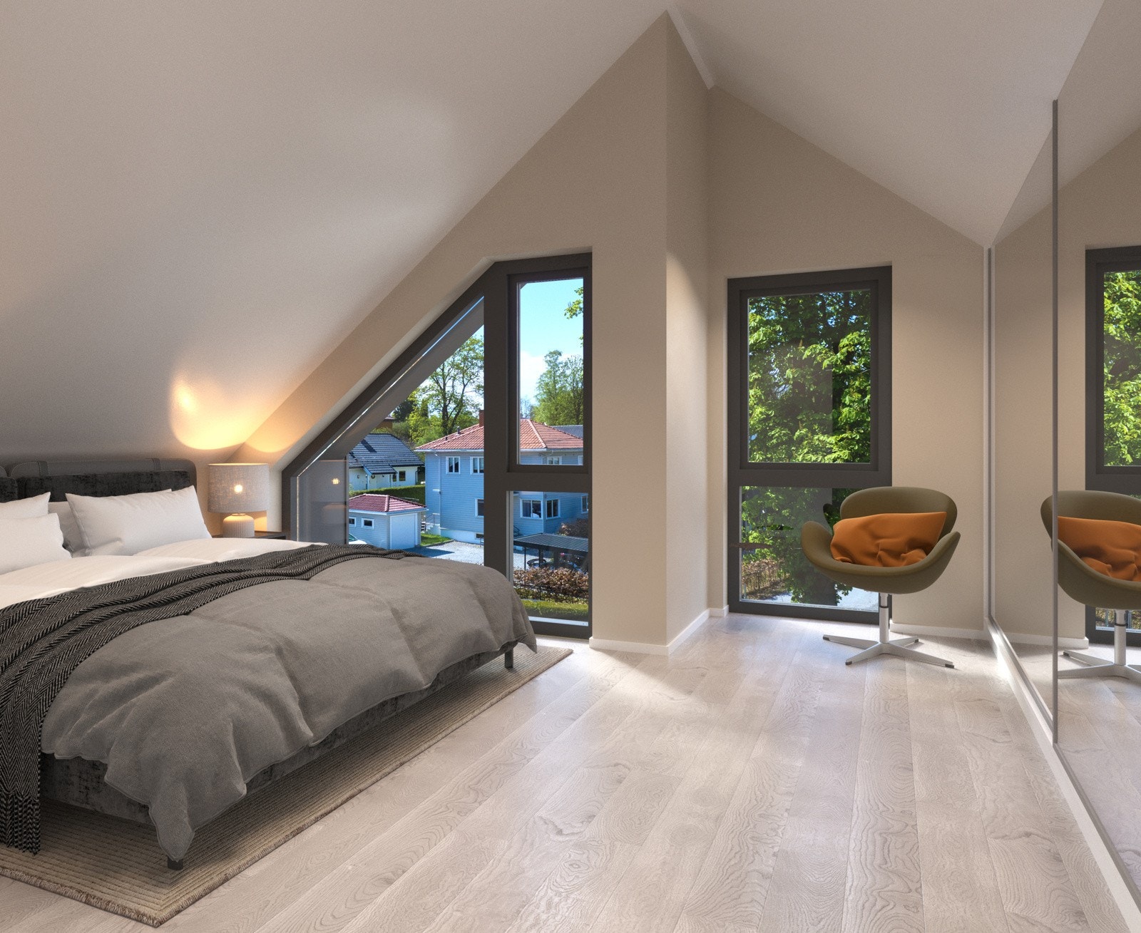 Bildene er av illustrativ art og endelig leveranse vil kunne avvike. Det tas et generelt forbehold om vegetasjon, utsikt osv ifb med prospektet når boligene er ferdigstilt. Garderobe medfølger ikke. Galleribilde