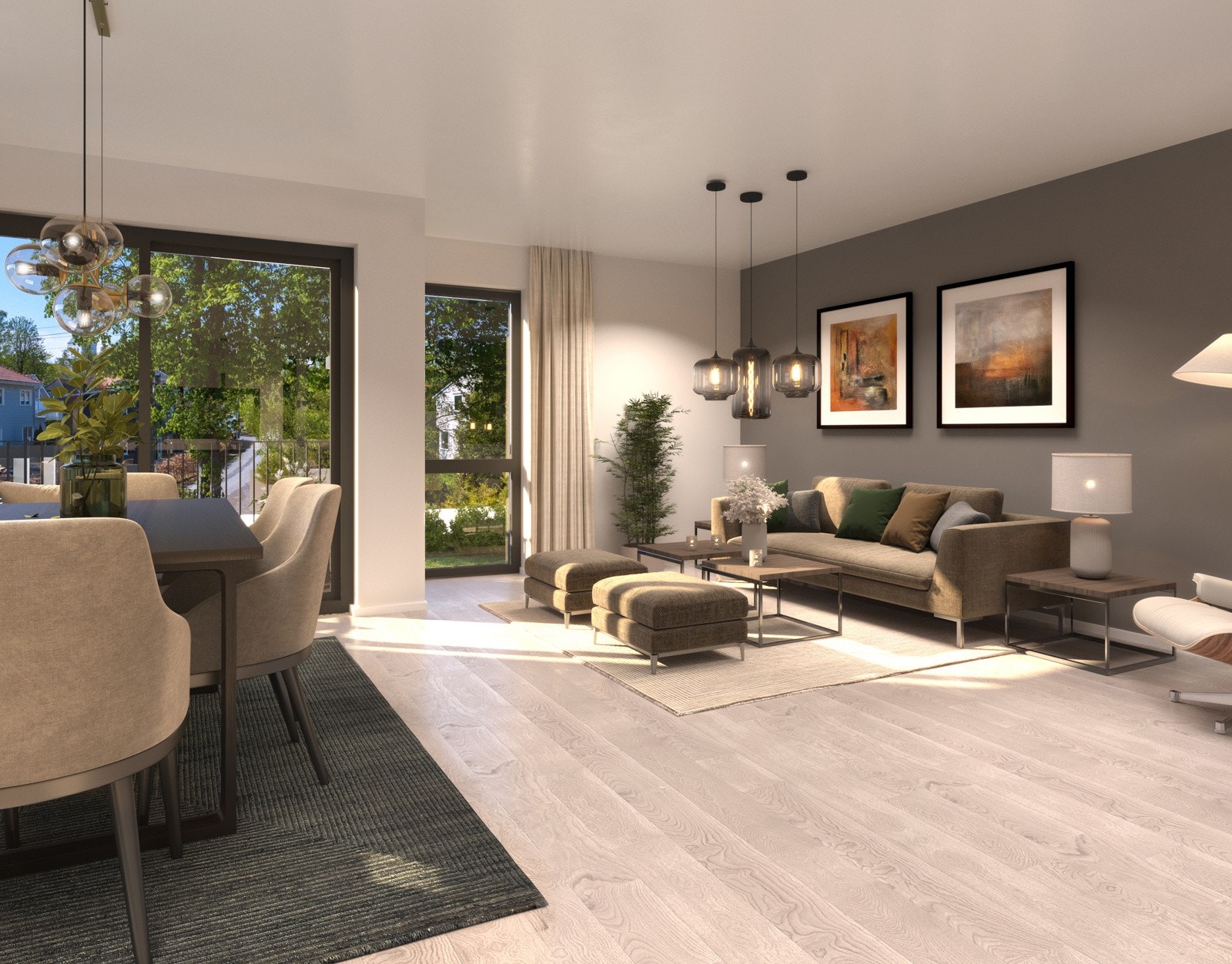 Bildene er av illustrativ art og endelig leveranse vil kunne avvike. Det tas et generelt forbehold om vegetasjon, utsikt osv ifb med prospektet når boligene er ferdigstilt Galleribilde