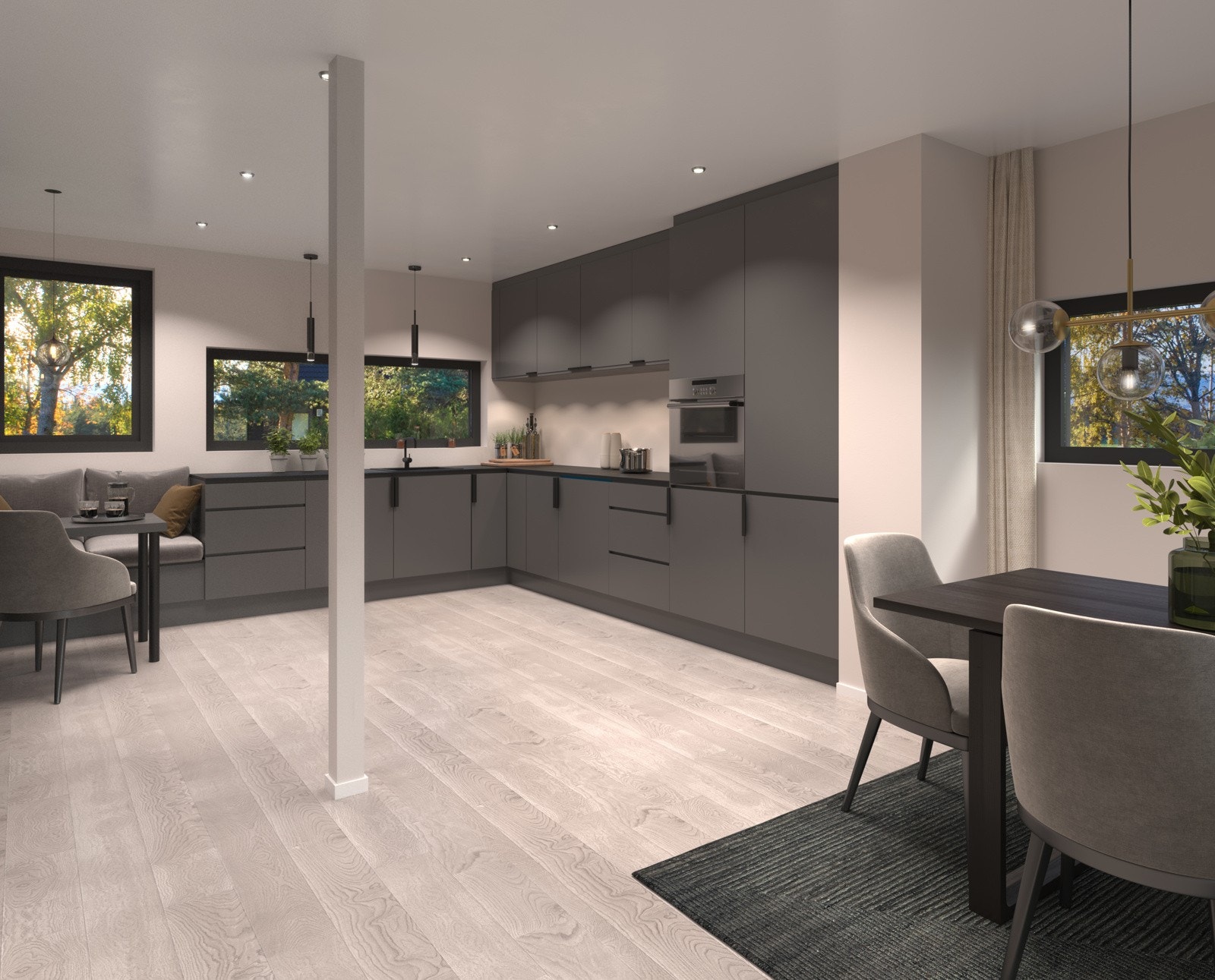 Bildene er av illustrativ art og endelig leveranse vil kunne avvike. Det tas et generelt forbehold om vegetasjon, utsikt osv ifb med prospektet når boligene er ferdigstilt. Galleribilde