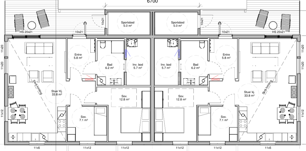 Planteikning 2A/2B Galleribilde