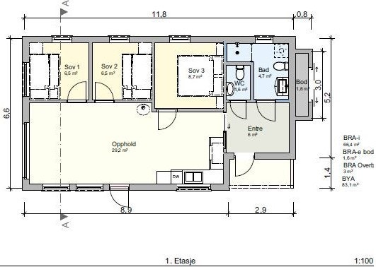 Åsen 70 Justert plan Galleribilde