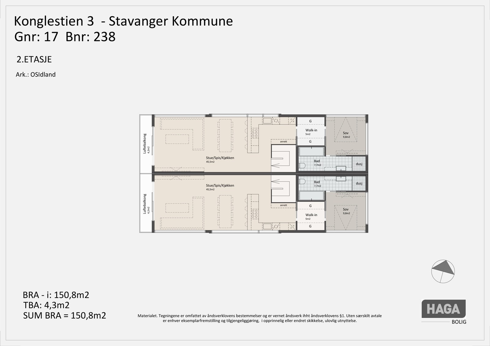 Konglestien-3-Stavanger-HagaBolig-Tomannsbolig-Salgsplan-farge-2.etasje-22.10.2024 Galleribilde