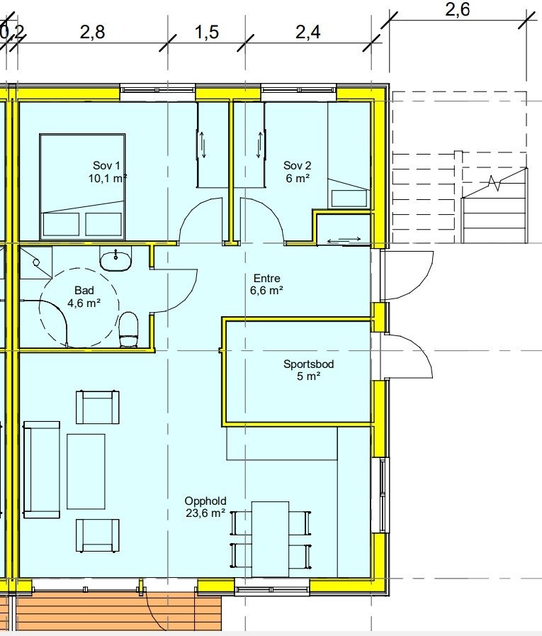 Plantegning 5E - 1. etg. Galleribilde