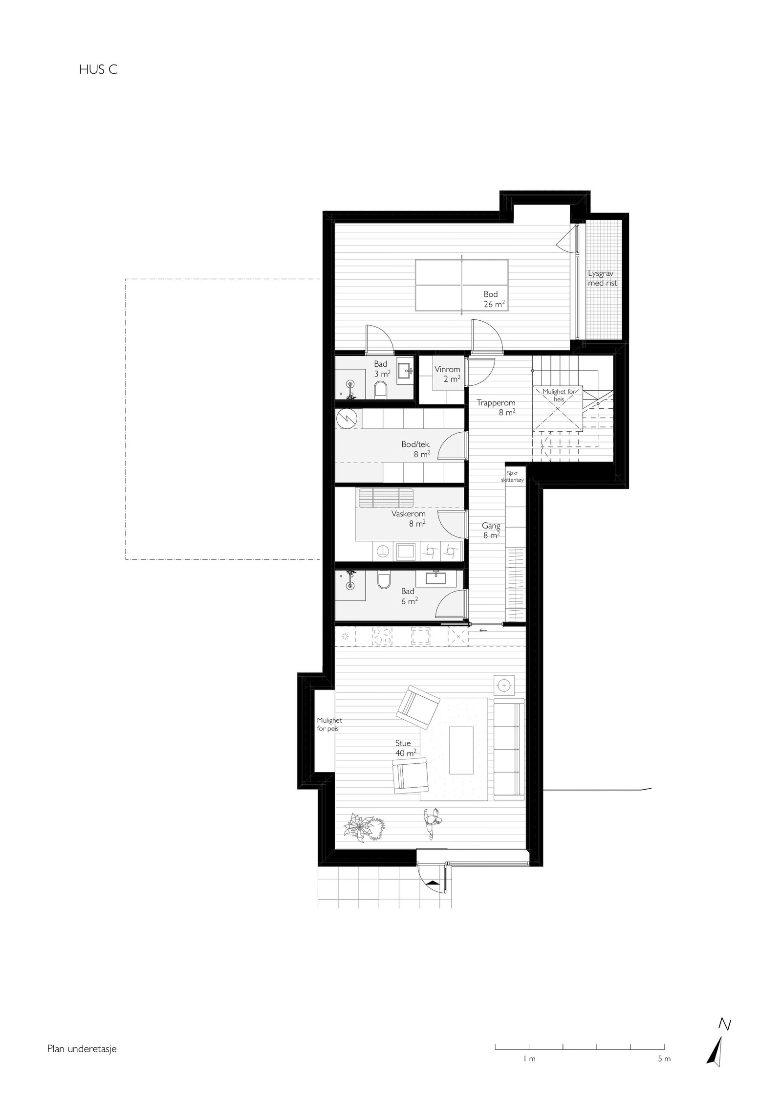Hus C - Underetasje Galleribilde