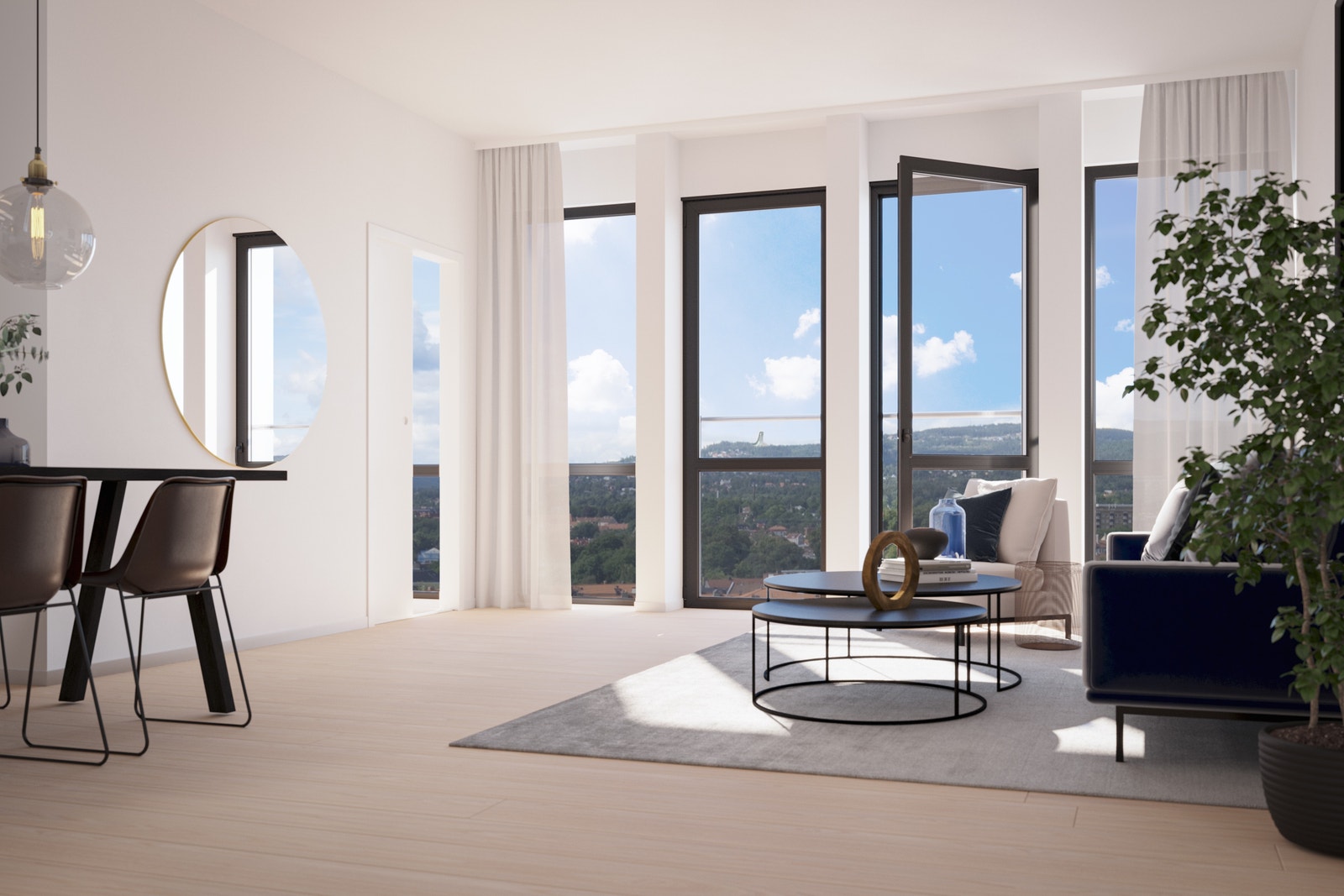 Leiligheten ligger i 9. etasje og har en flott utsikt over Oslo by. Illustrasjon, avvik vil forekomme. Galleribilde