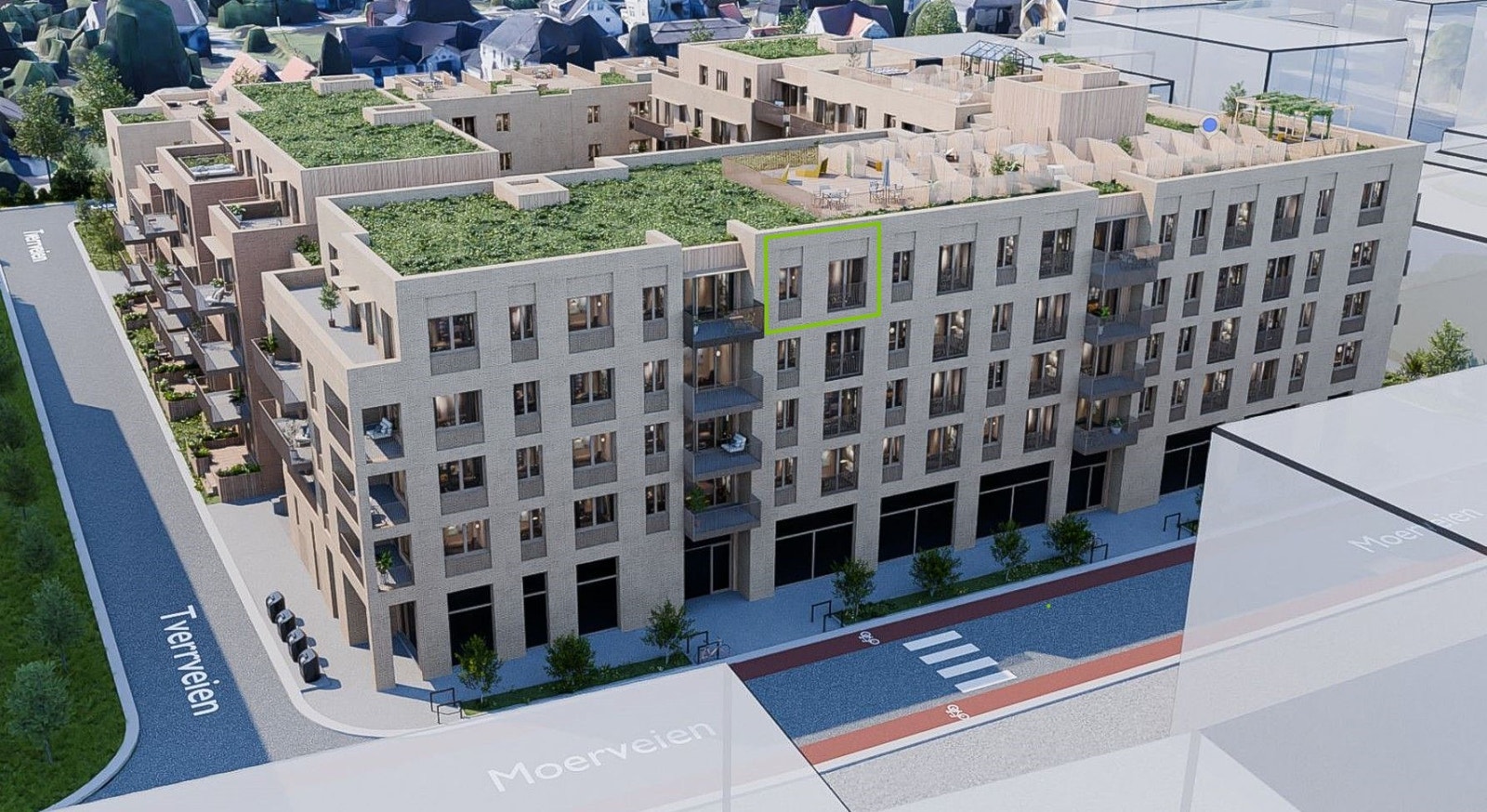 Her bor du midt i sentrum med alle fasiliteter i umiddelbar nærhet. Galleribilde