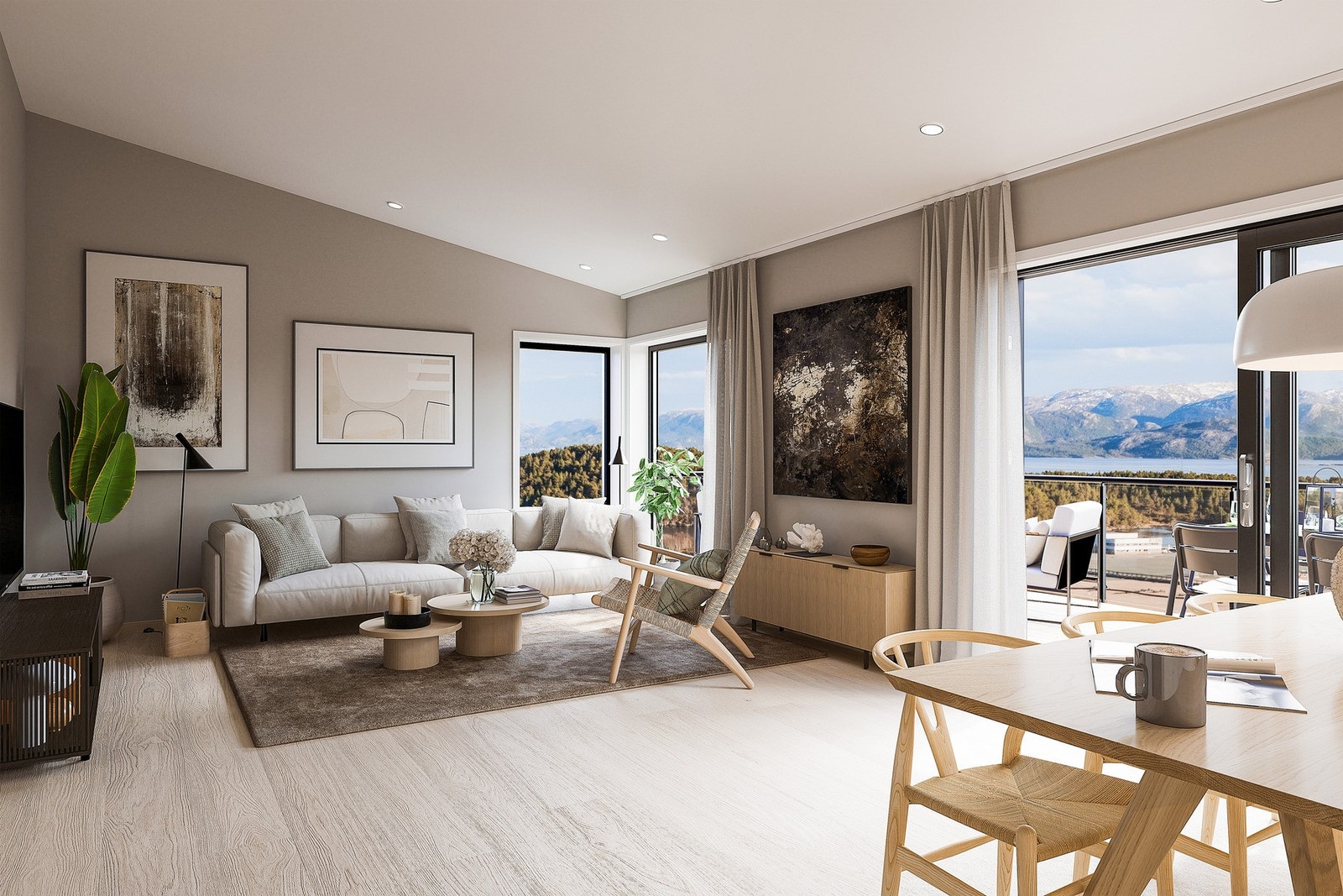 Alle 4 leilighetene vil få en moderne standard med fin og praktisk planløsning Galleribilde