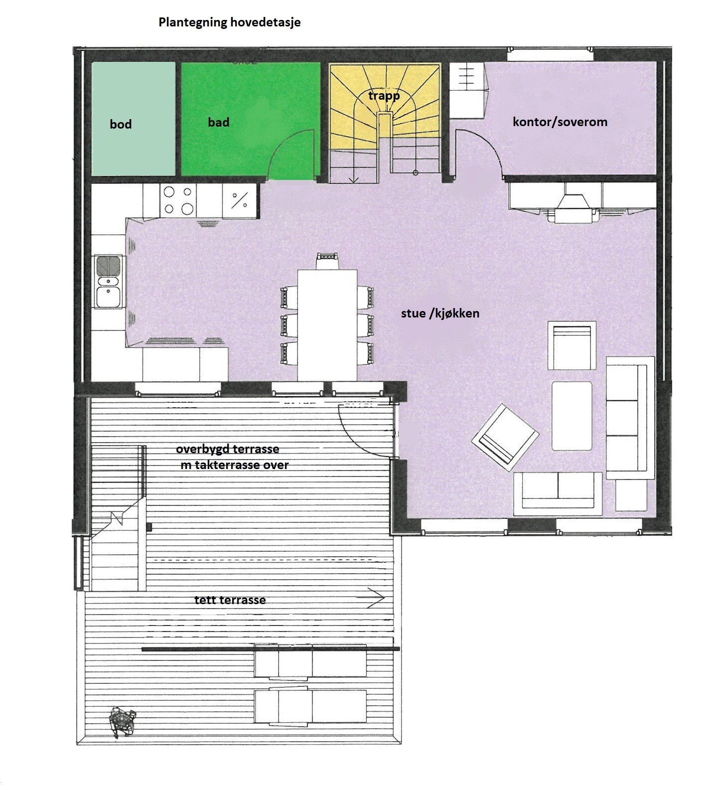 Plantegning hovedetasje Galleribilde