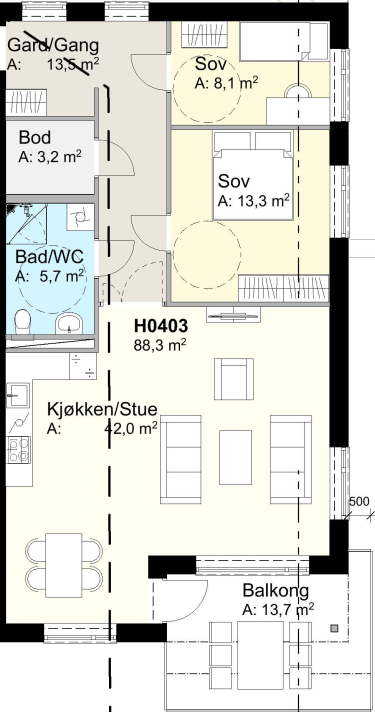 Plantegning H0403 Galleribilde