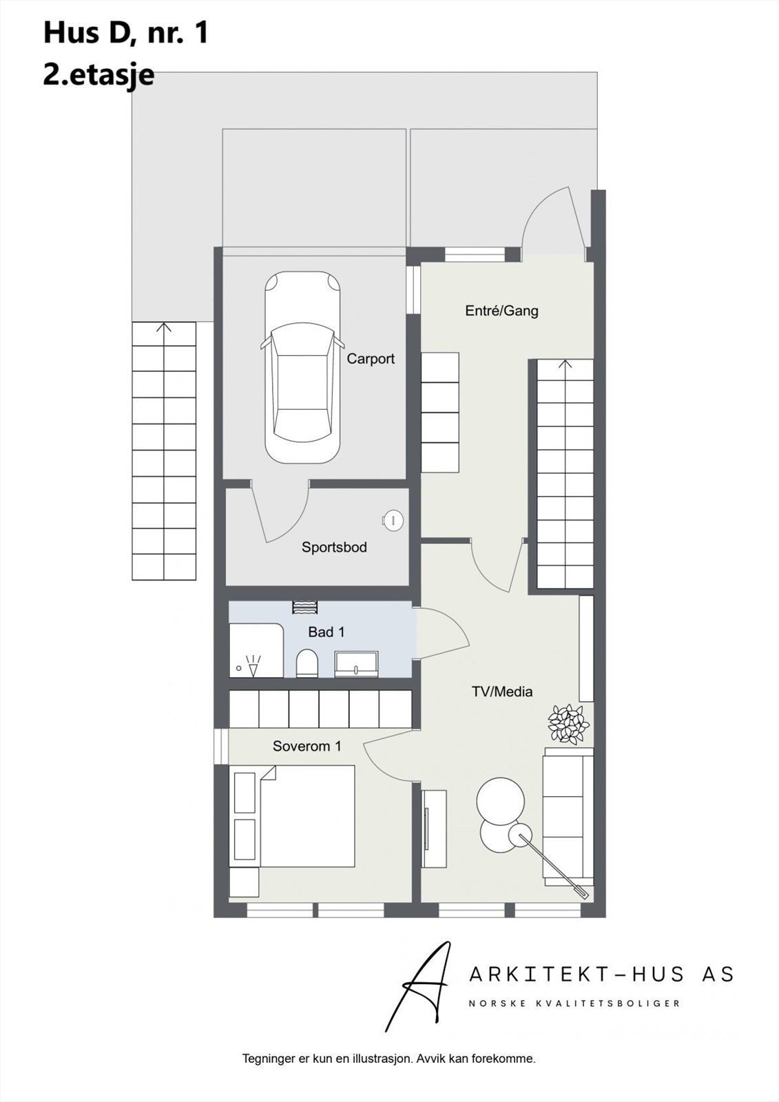 Hus D, nr. 1, 2.etasje Galleribilde