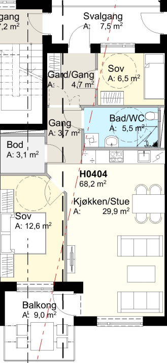 Plantegning H0404 Galleribilde