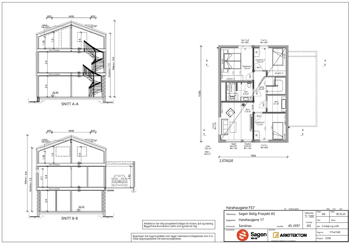 Plantegning 2.etg Galleribilde
