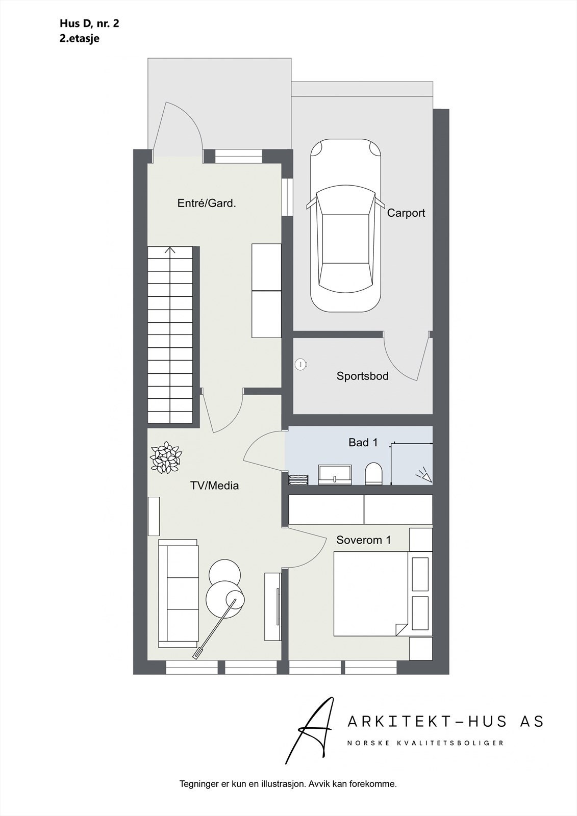 Hus D, nr. 2, 2.etasje Galleribilde