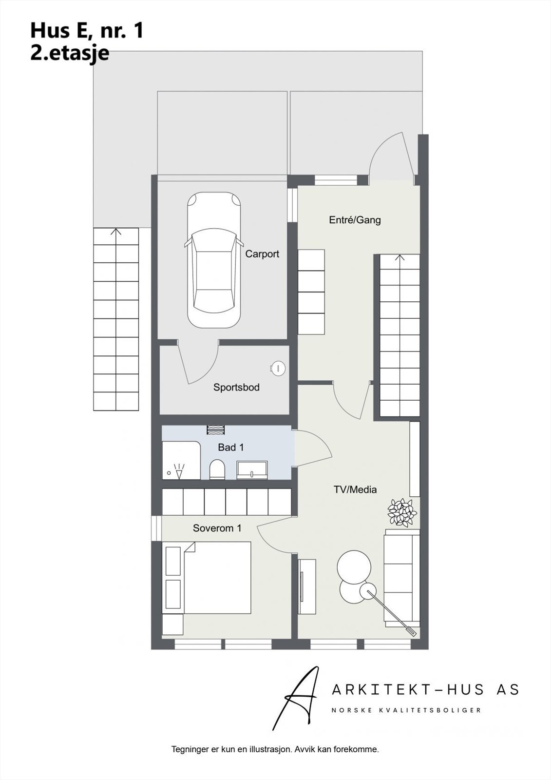 Hus E, nr. 1, 2.etasje Galleribilde