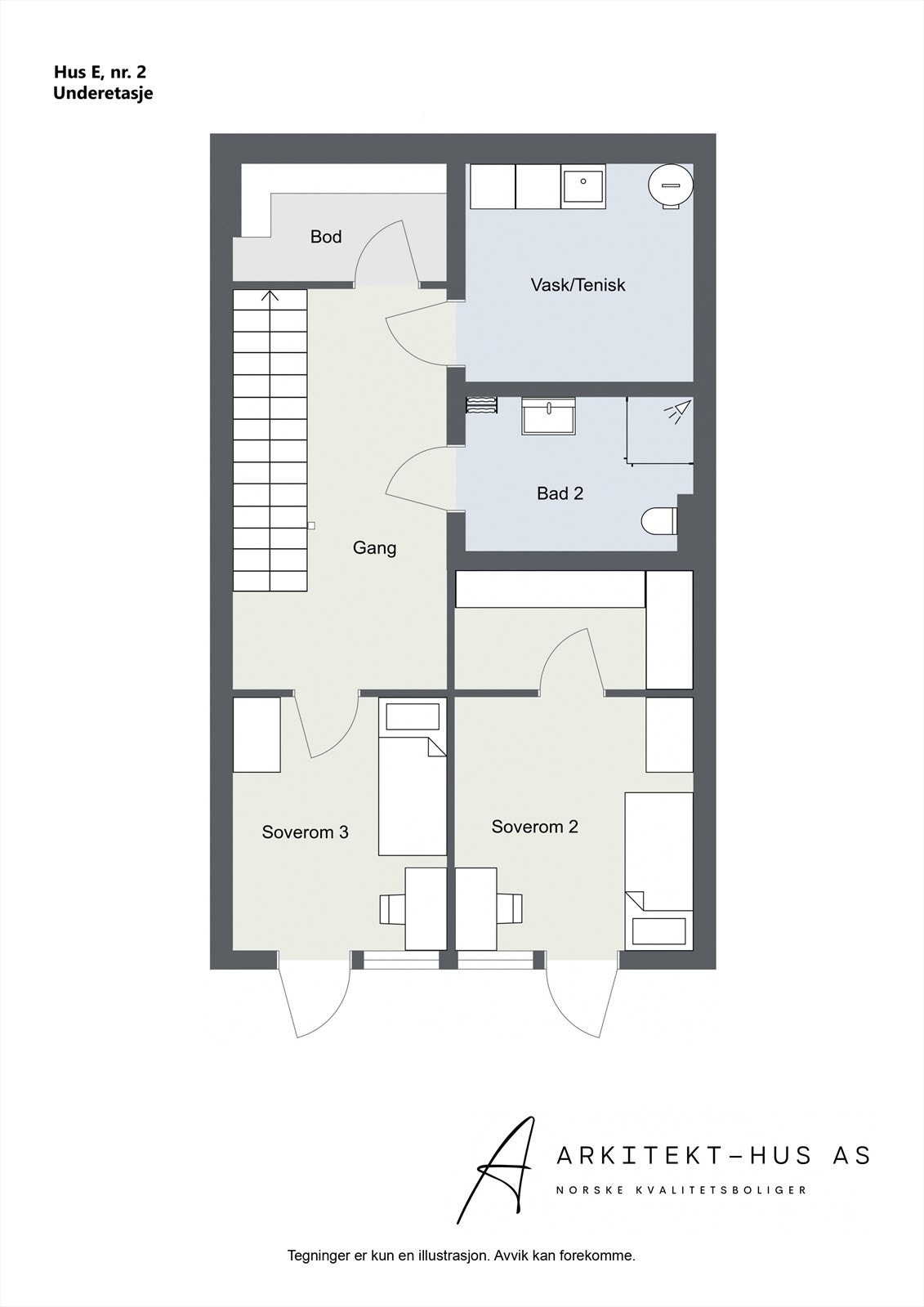 Hus E, nr. 2, underetasje Galleribilde