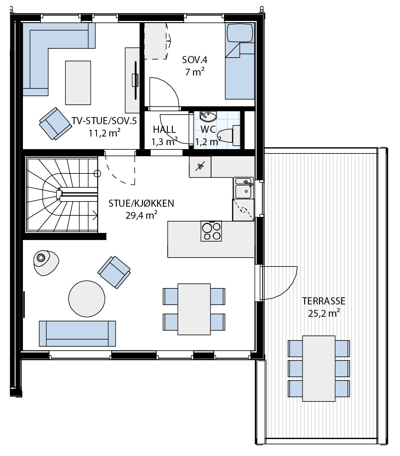 Plantegning 1. etg. Galleribilde
