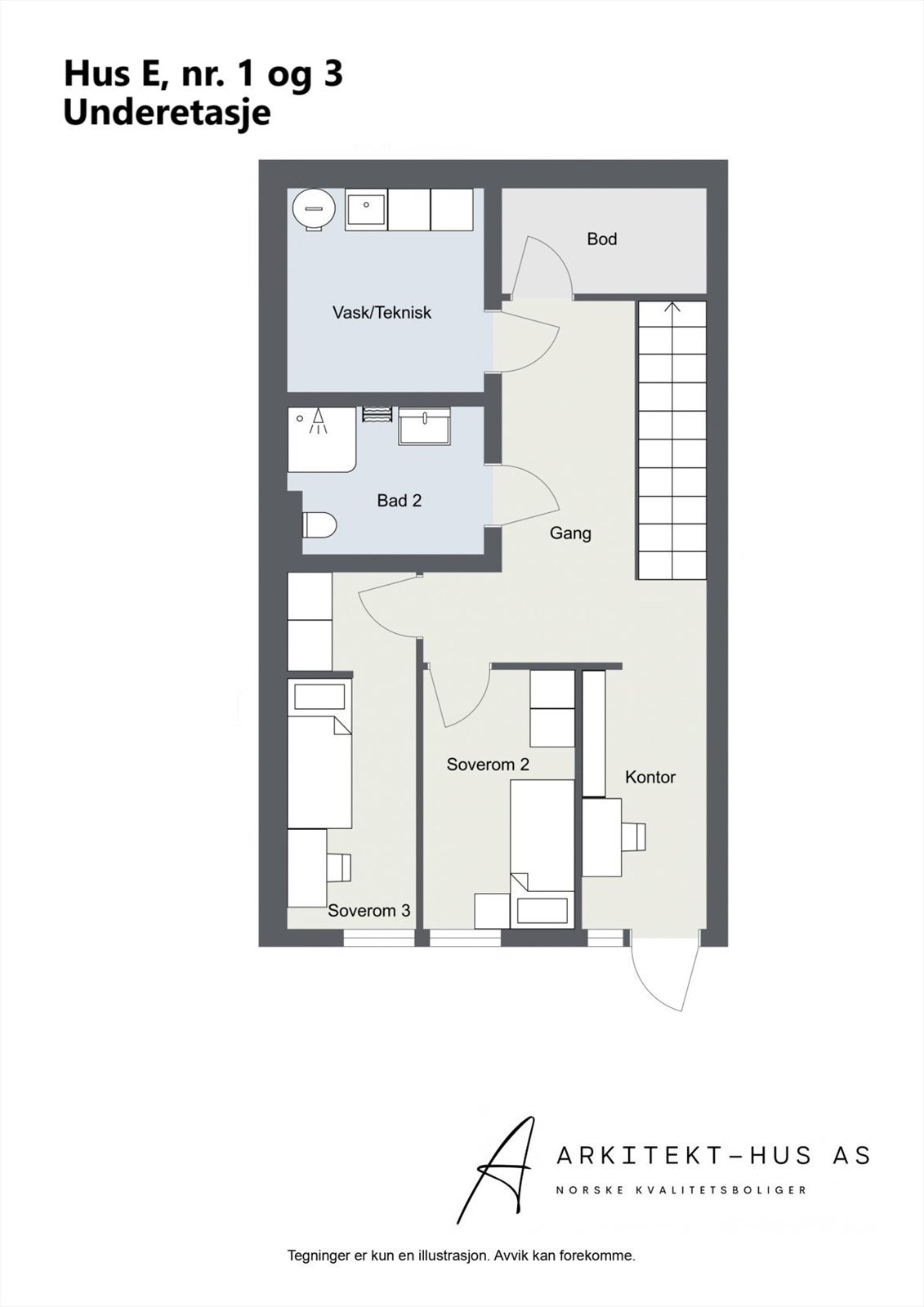 Hus E, nr. 3, underetasje Galleribilde