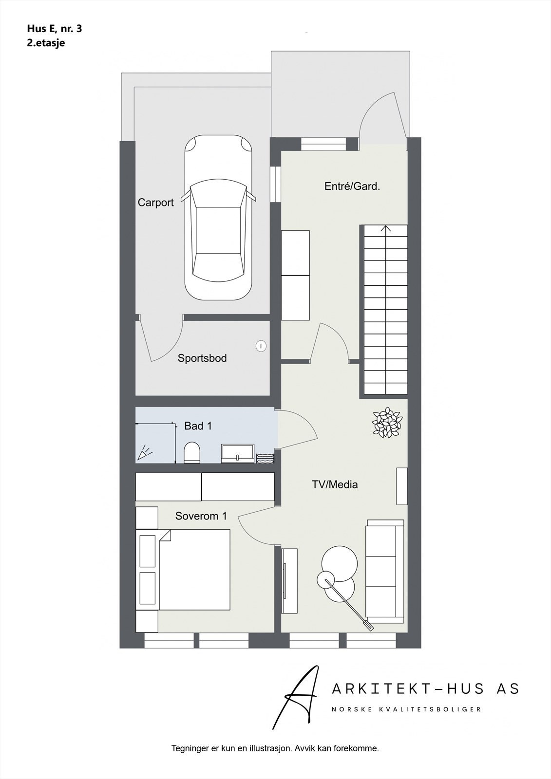 Hus E, nr. 3, 2.etasje Galleribilde