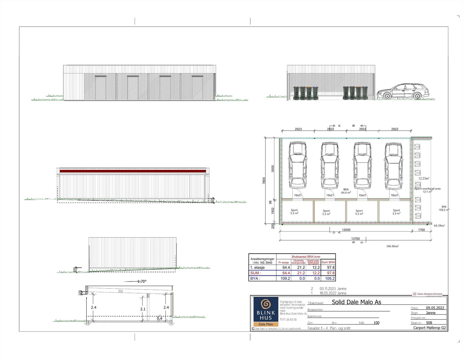 BILAG - G2 plan, snitt og fasader ROTERT_69_600602 (1).jpg Galleribilde